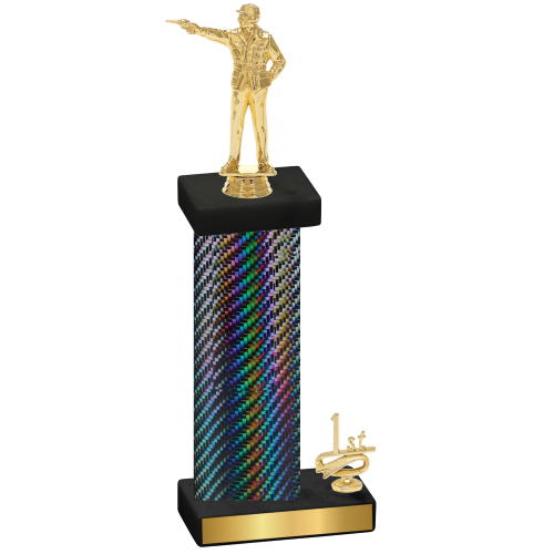 Accented Single Black Carbon Fiber First Place Shooter Trophy