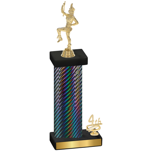 Accented Single Black Carbon Fiber Fourth Place Majorette Trophy