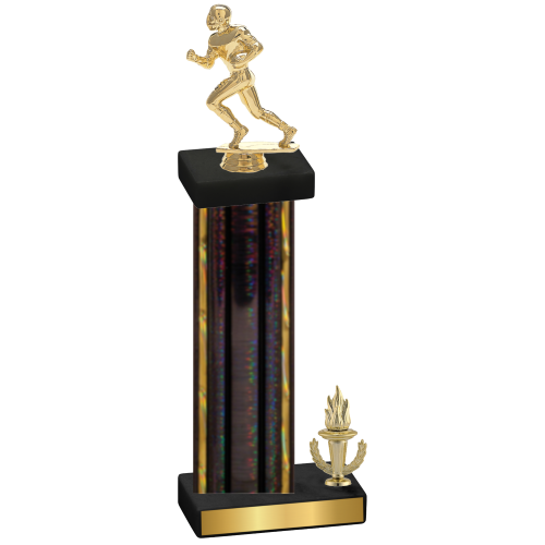 Accented Single Black Glacier Victory Football Trophy