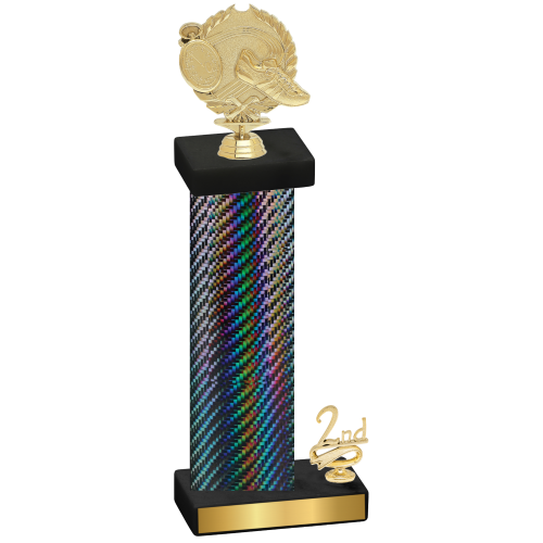 Accented Single Black Carbon Fiber Second Place Running Trophy