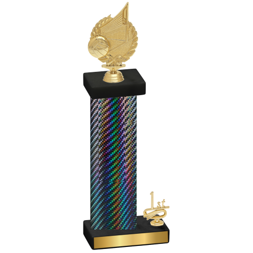 Accented Single Black Carbon Fiber First Place Volleyball Trophy
