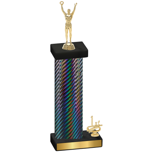 Accented Single Black Carbon Fiber First Place Victory Trophy