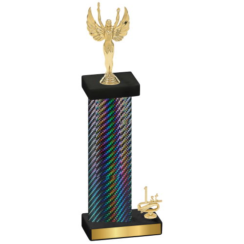 Accented Single Black Carbon Fiber First Place Victory Trophy