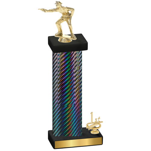 Accented Single Black Carbon Fiber First Place Shooter Trophy