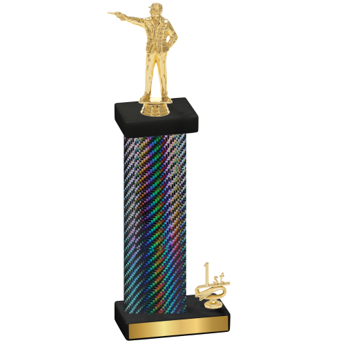 Accented Single Black Carbon Fiber First Place Shooter Trophy