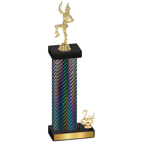 Accented Single Black Carbon Fiber Second Place Majorette Trophy