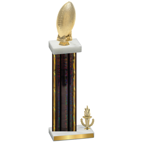 Accented Single Black Glacier Victory Football Trophy