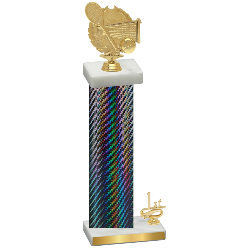 Accented Single Black Carbon Fiber First Place Tennis Trophy