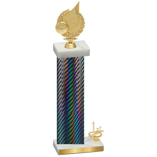 Accented Single Black Carbon Fiber First Place Volleyball Trophy