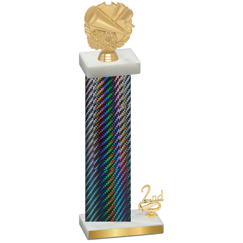 Accented Single Black Carbon Fiber Second Place Cheerleading Trophy