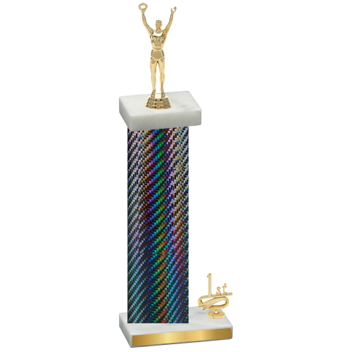 Accented Single Black Carbon Fiber First Place Victory Trophy