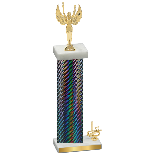 Accented Single Black Carbon Fiber First Place Victory Trophy