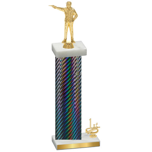 Accented Single Black Carbon Fiber First Place Shooter Trophy