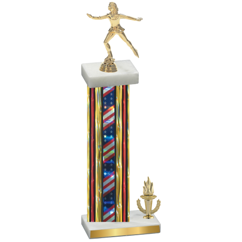 Accented Single Flag USA Victory Skater Trophy