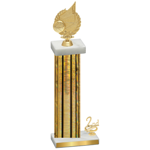 Accented Single Gold Glacier Second Place Volleyball Trophy