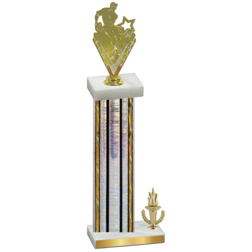 Accented Single Silver Glacier Victory Rugby Trophy