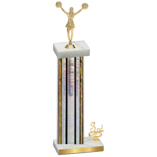 Accented Single Silver Glacier Third Place Cheerleading Trophy