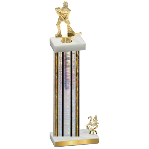 Accented Single Silver Glacier Year Hockey Trophy