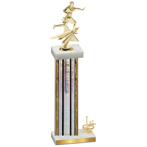 Accented Single Silver Glacier First Place Flag Football Trophy