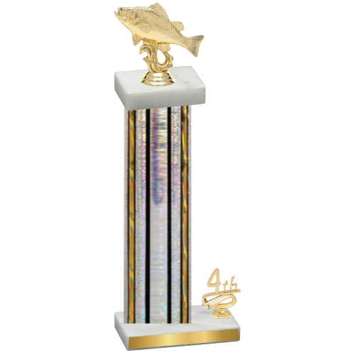 Accented Single Silver Glacier Fourth Place Fishing Trophy