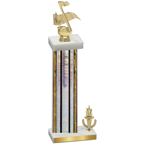 Accented Single Silver Glacier Victory Music Trophy