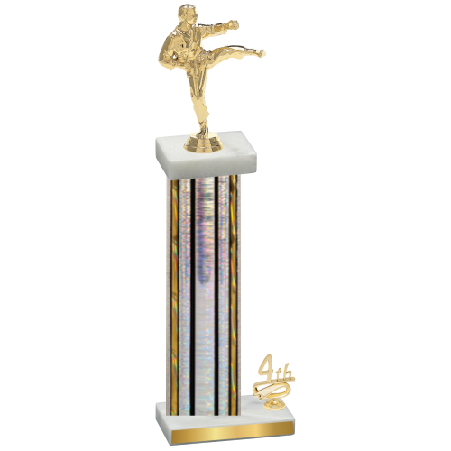 Accented Single Silver Glacier Fourth Place Karate Trophy