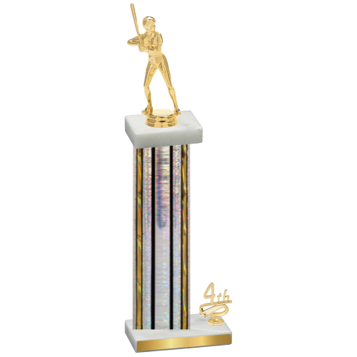 Accented Single Silver Glacier Fourth Place Softball Trophy