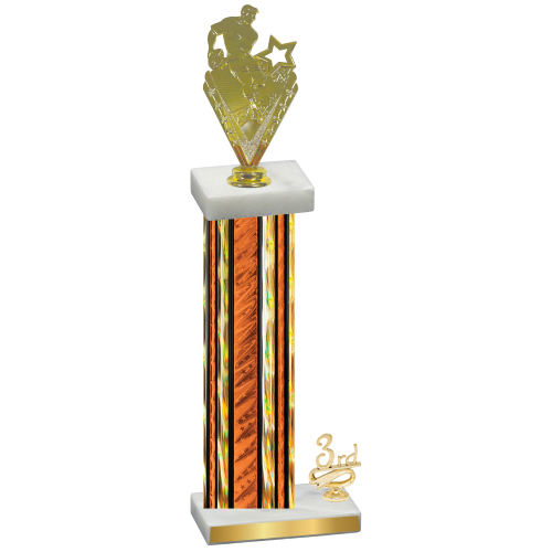Accented Single Orange Glacier Third Place Rugby Trophy