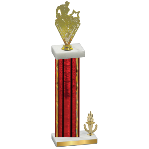 Accented Single Red Glacier Victory Rugby Trophy