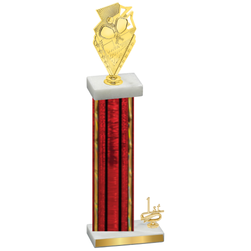 Accented Single Red Glacier First Place Pickleball Trophy