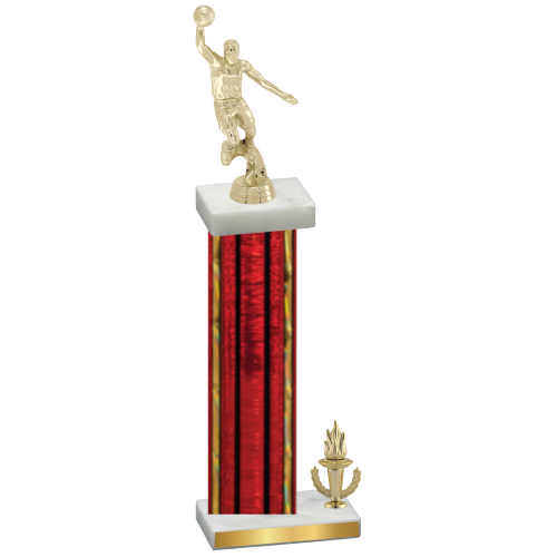 Accented Single Red Glacier Victory Basketball Trophy