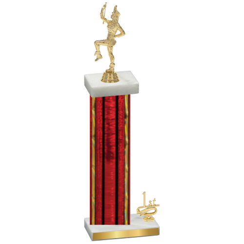 Accented Single Red Glacier First Place Majorette Trophy