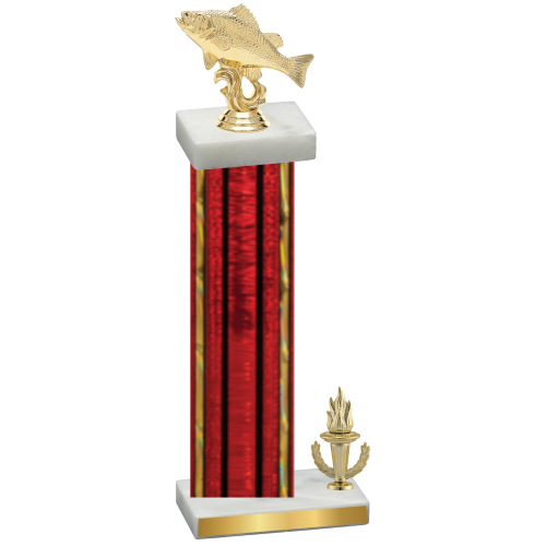 Accented Single Red Glacier Victory Fishing Trophy