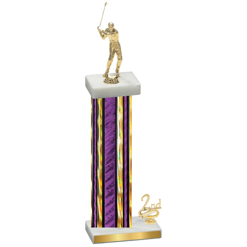 Accented Single Purple Glacier Second Place Golf Trophy