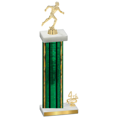 Accented Single Green Glacier Fourth Place Running Trophy