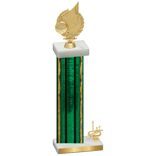 Accented Single Green Glacier First Place Volleyball Trophy