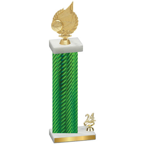 Accented Single Green Carbon Fiber Year Volleyball Trophy