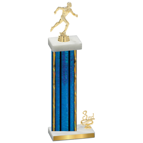 Accented Single Blue Glacier Third Place Running Trophy