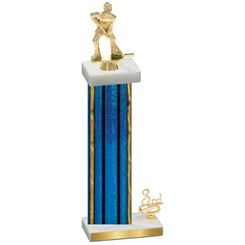 Accented Single Blue Glacier Third Place Hockey Trophy