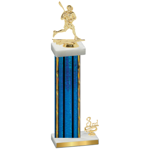 Accented Single Blue Glacier Third Place Lacrosse Trophy