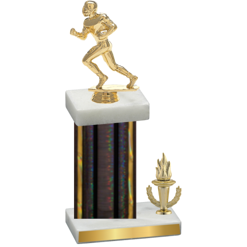 Accented Single Black Glacier Victory Football Trophy