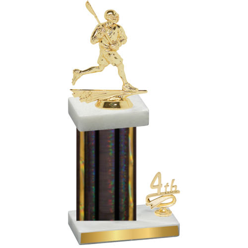 Accented Single Black Glacier Fourth Place Lacrosse Trophy