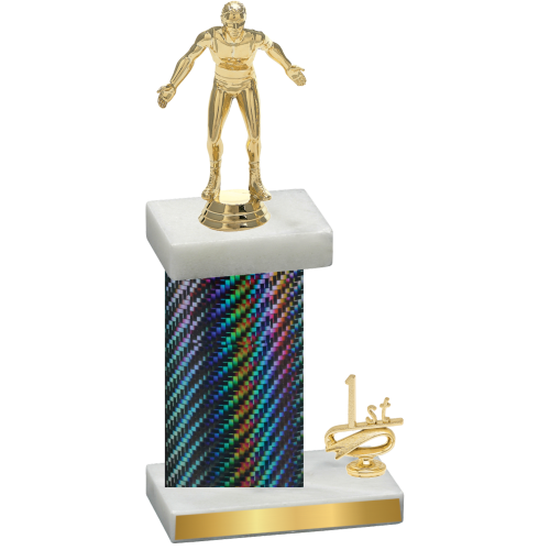 Accented Single Black Carbon Fiber First Place Wrestling Trophy