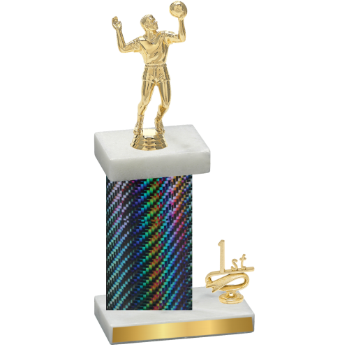 Accented Single Black Carbon Fiber First Place Volleyball Trophy
