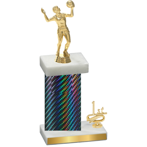 Accented Single Black Carbon Fiber First Place Volleyball Trophy