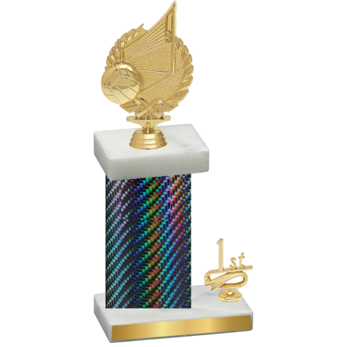Accented Single Black Carbon Fiber First Place Volleyball Trophy