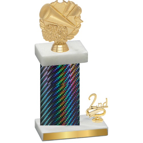 Accented Single Black Carbon Fiber Second Place Cheerleading Trophy
