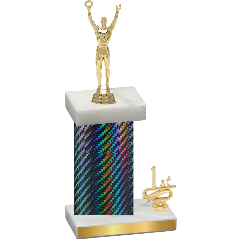 Accented Single Black Carbon Fiber First Place Victory Trophy