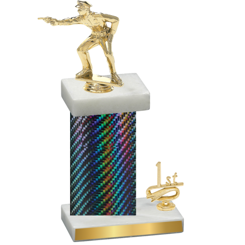 Accented Single Black Carbon Fiber First Place Shooter Trophy