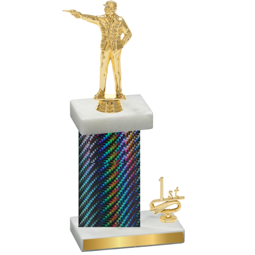 Accented Single Black Carbon Fiber First Place Shooter Trophy